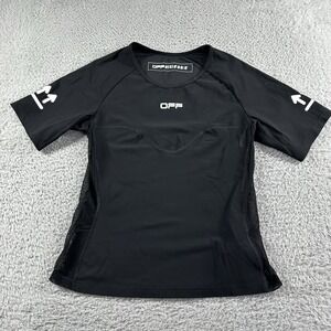 Off Active Compression Shirt Womens Small Black Mesh Vents Short Sleeve‎ Crew
